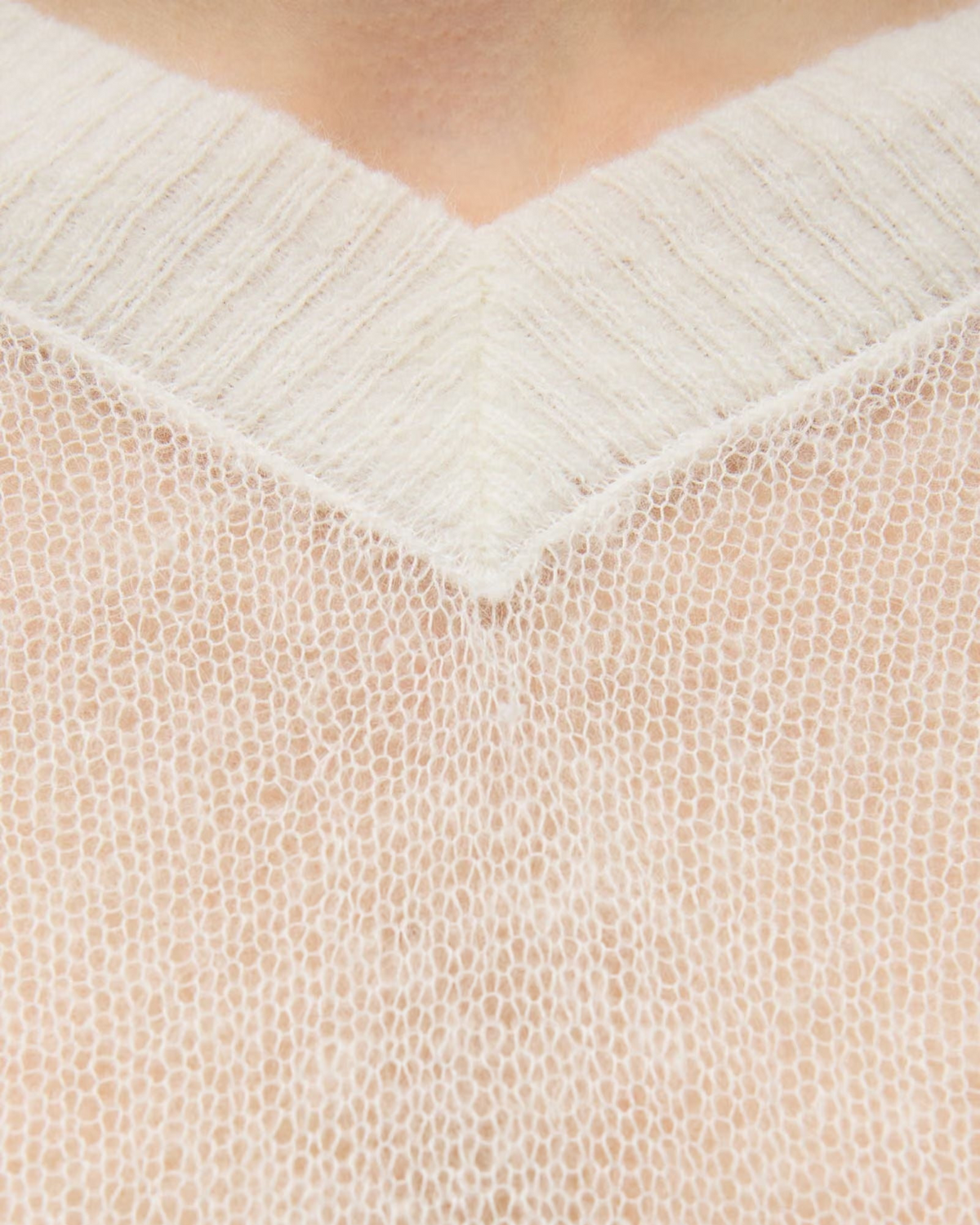 v-neck knit cream sweater
