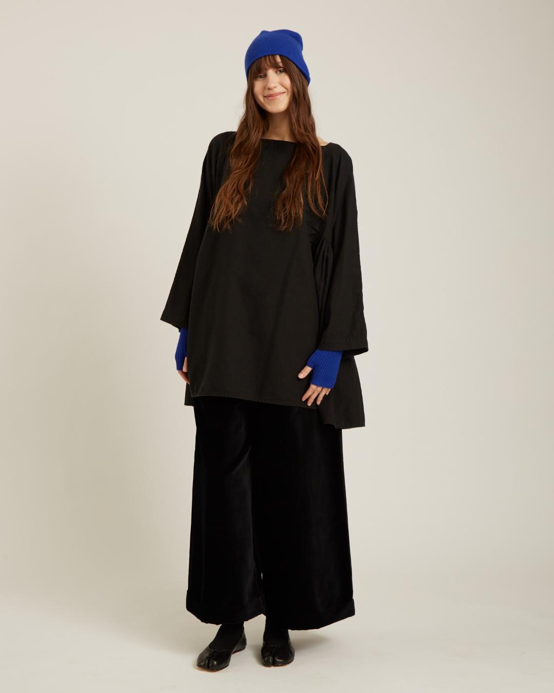 blue fingerless mitts