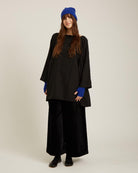 blue fingerless mitts