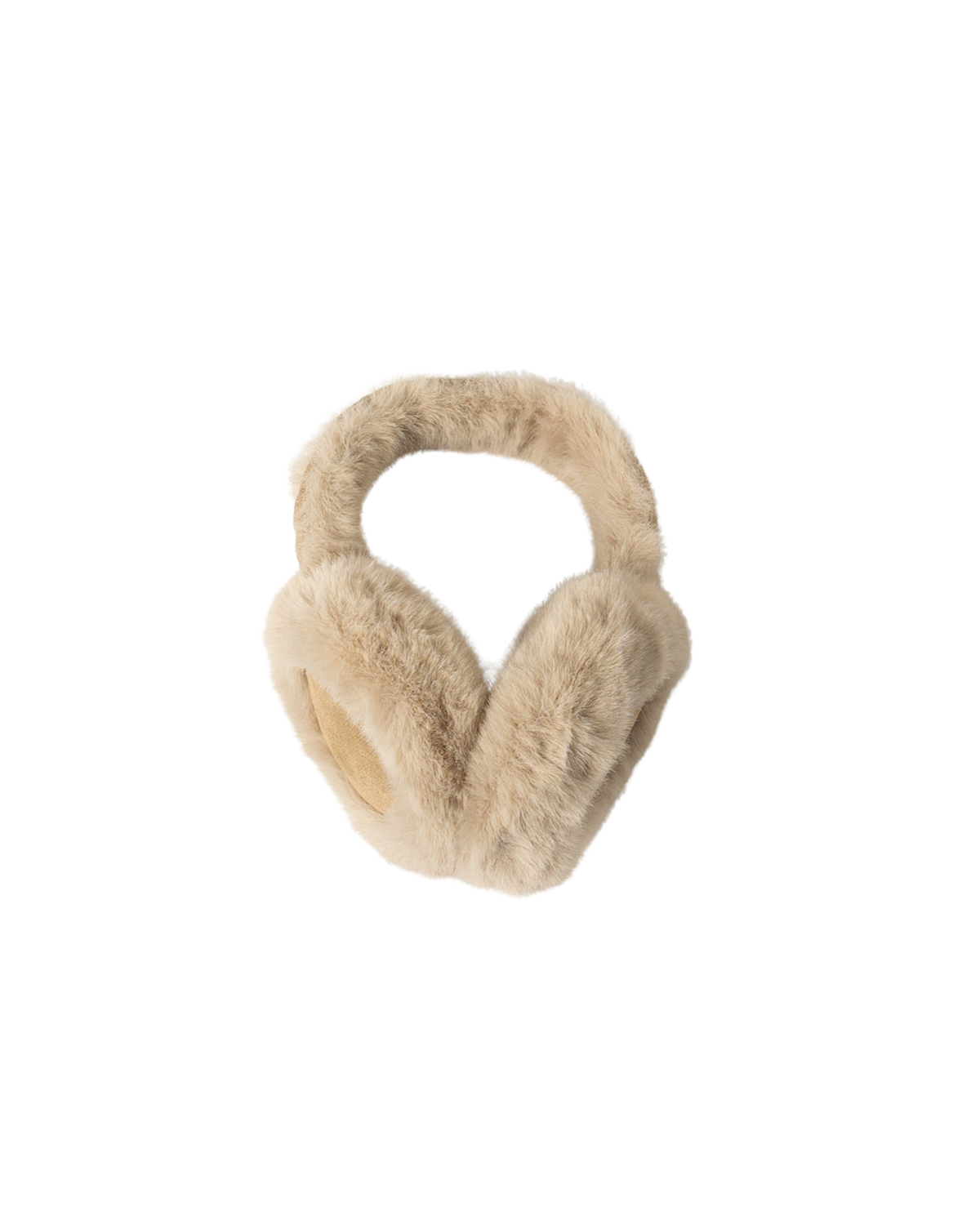 faux fur fuzzy beige earmuffs