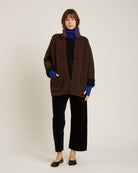 blue ribbed neckwarmer