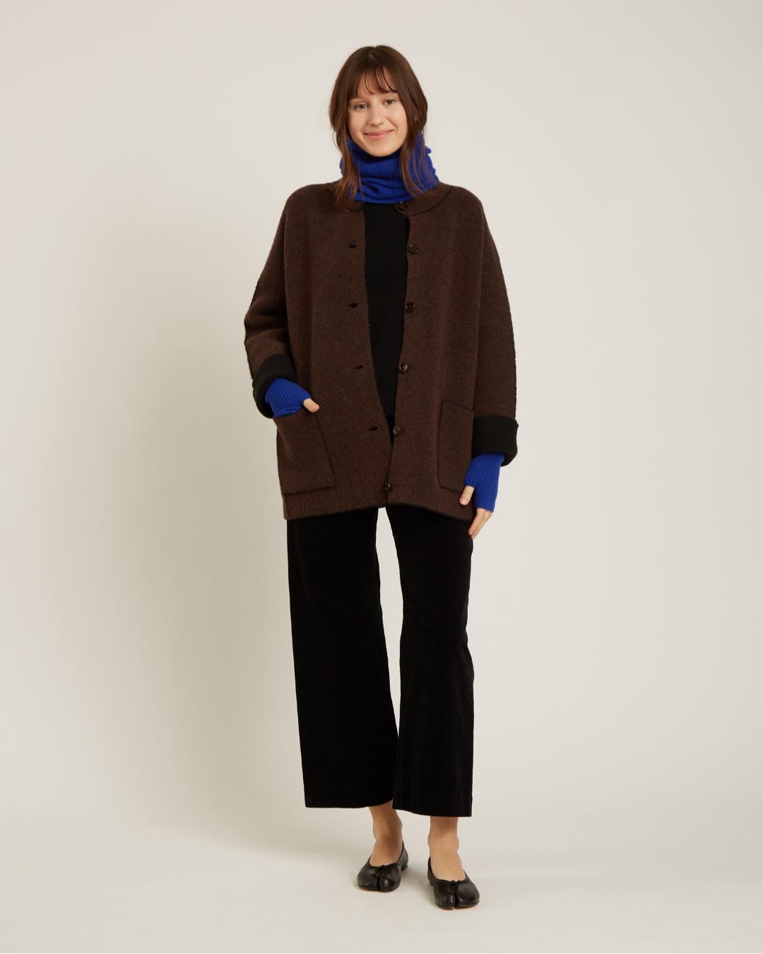 blue ribbed neckwarmer