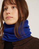 blue ribbed neckwarmer