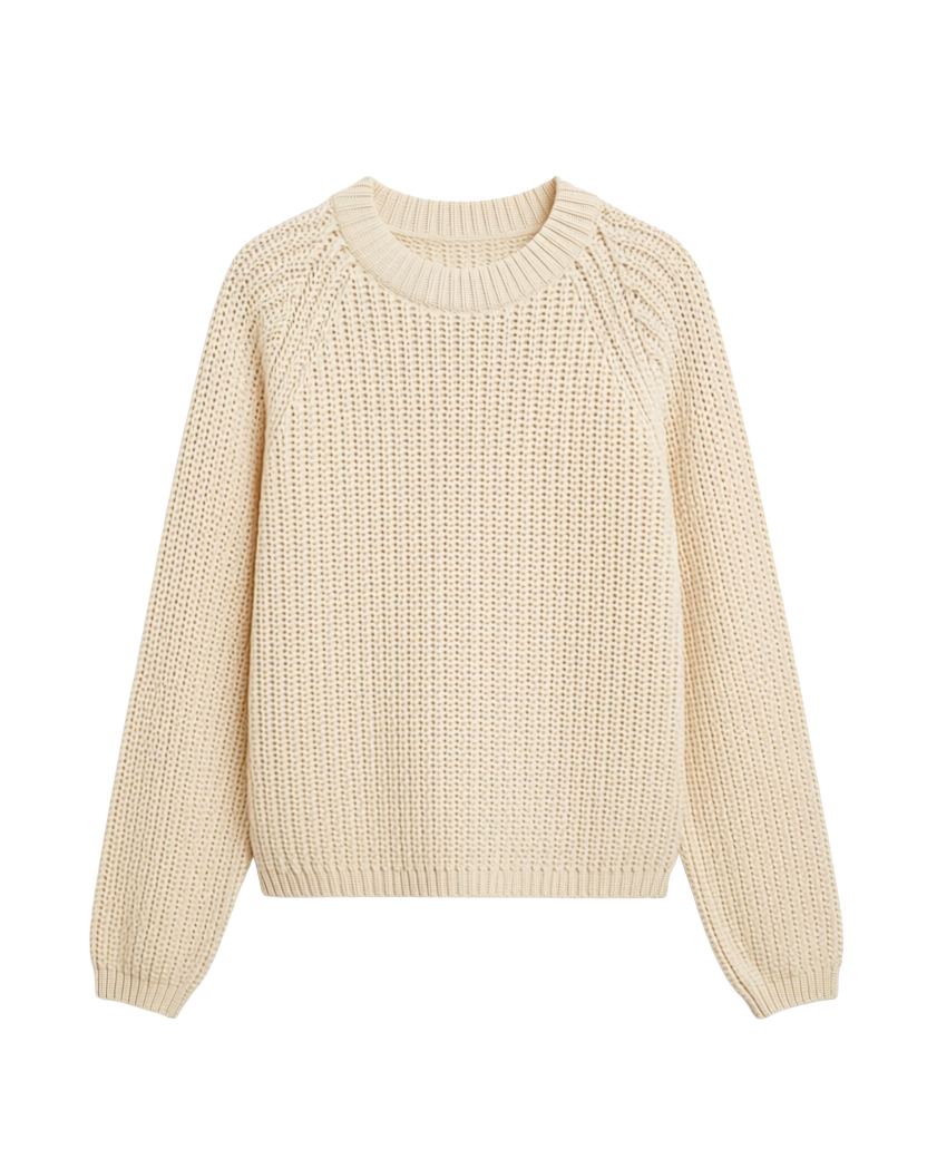 chunky knit cream sweater