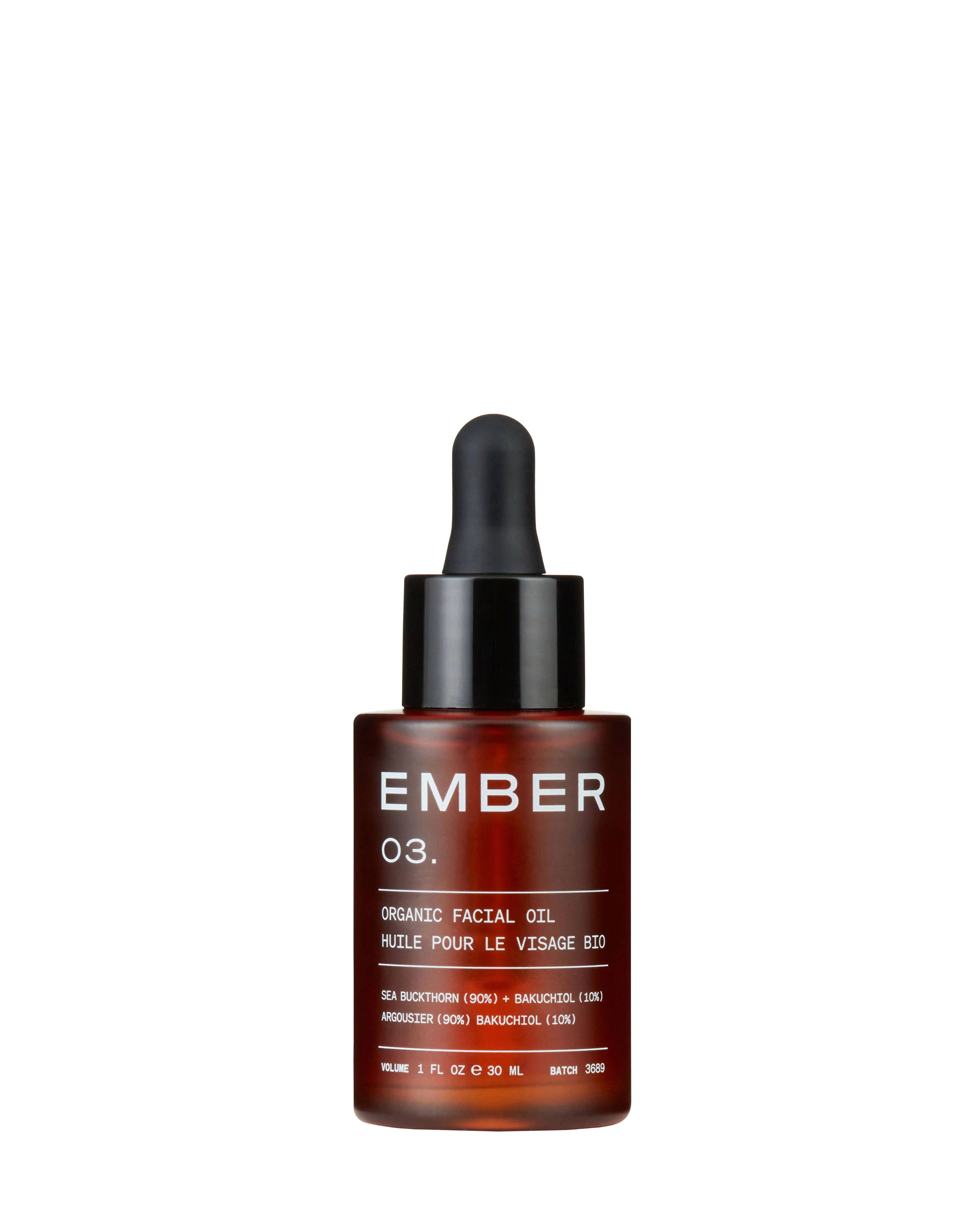 Ember Wellness organic facial oil bottle