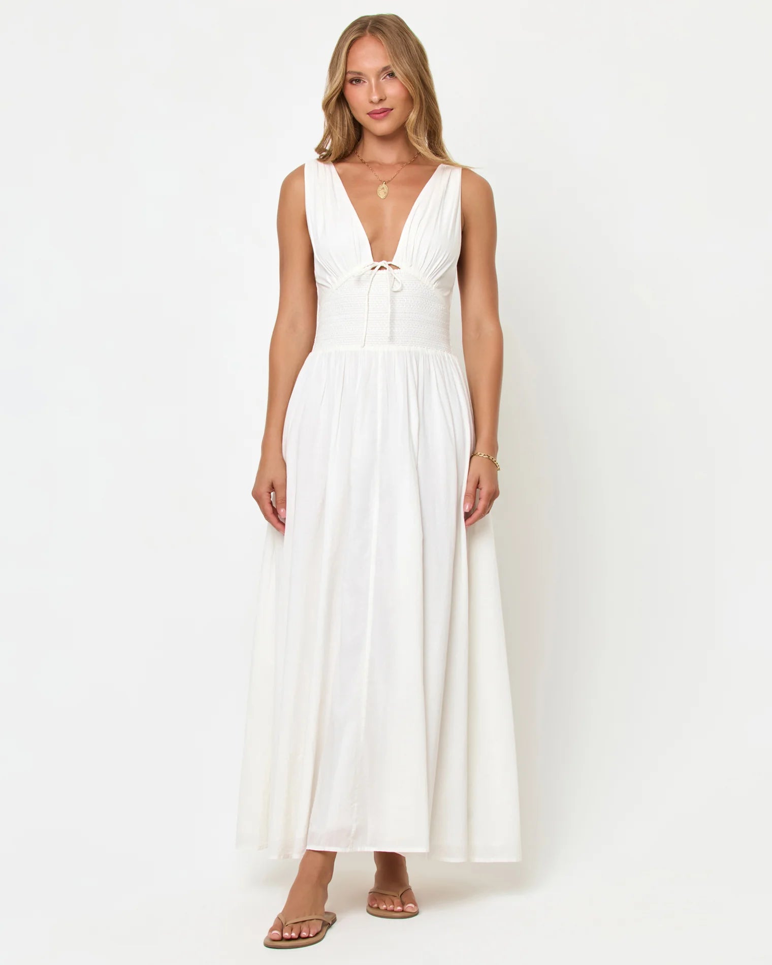 midi white dress
