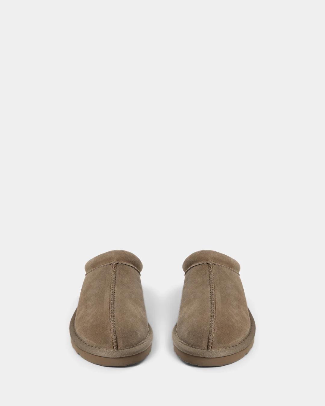 light brown suede slip on shoes