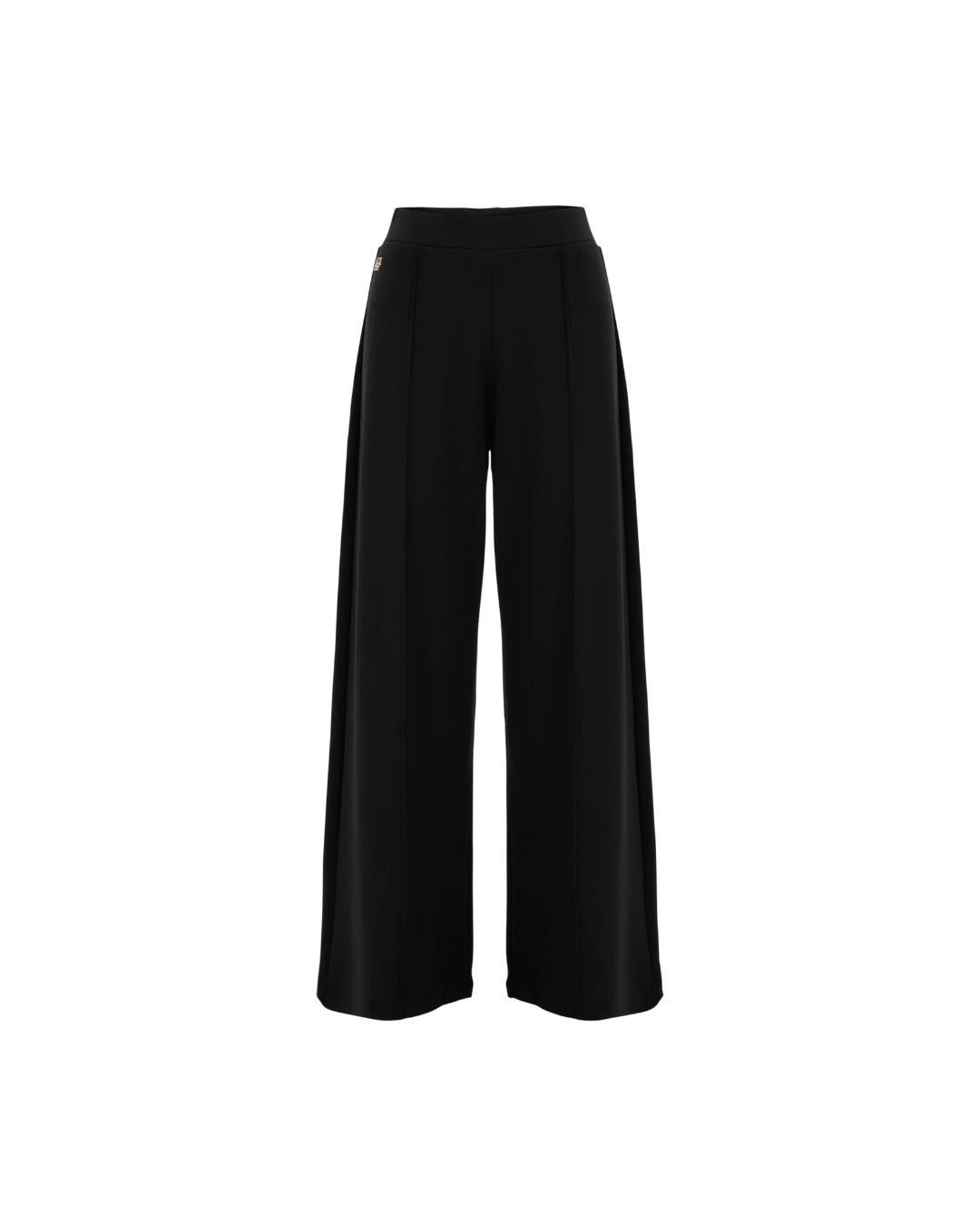 black wide leg track pant