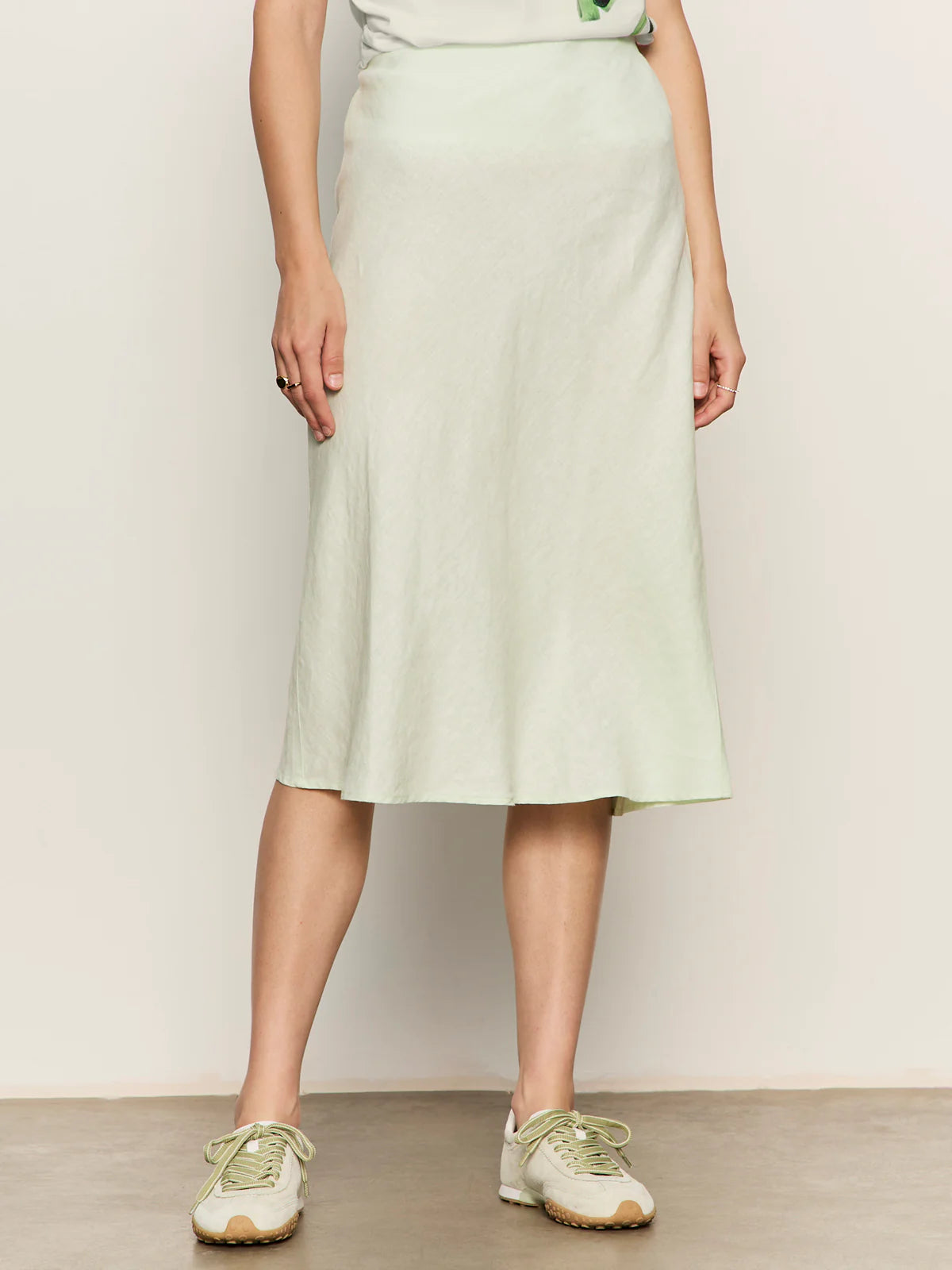 light green midi skirt