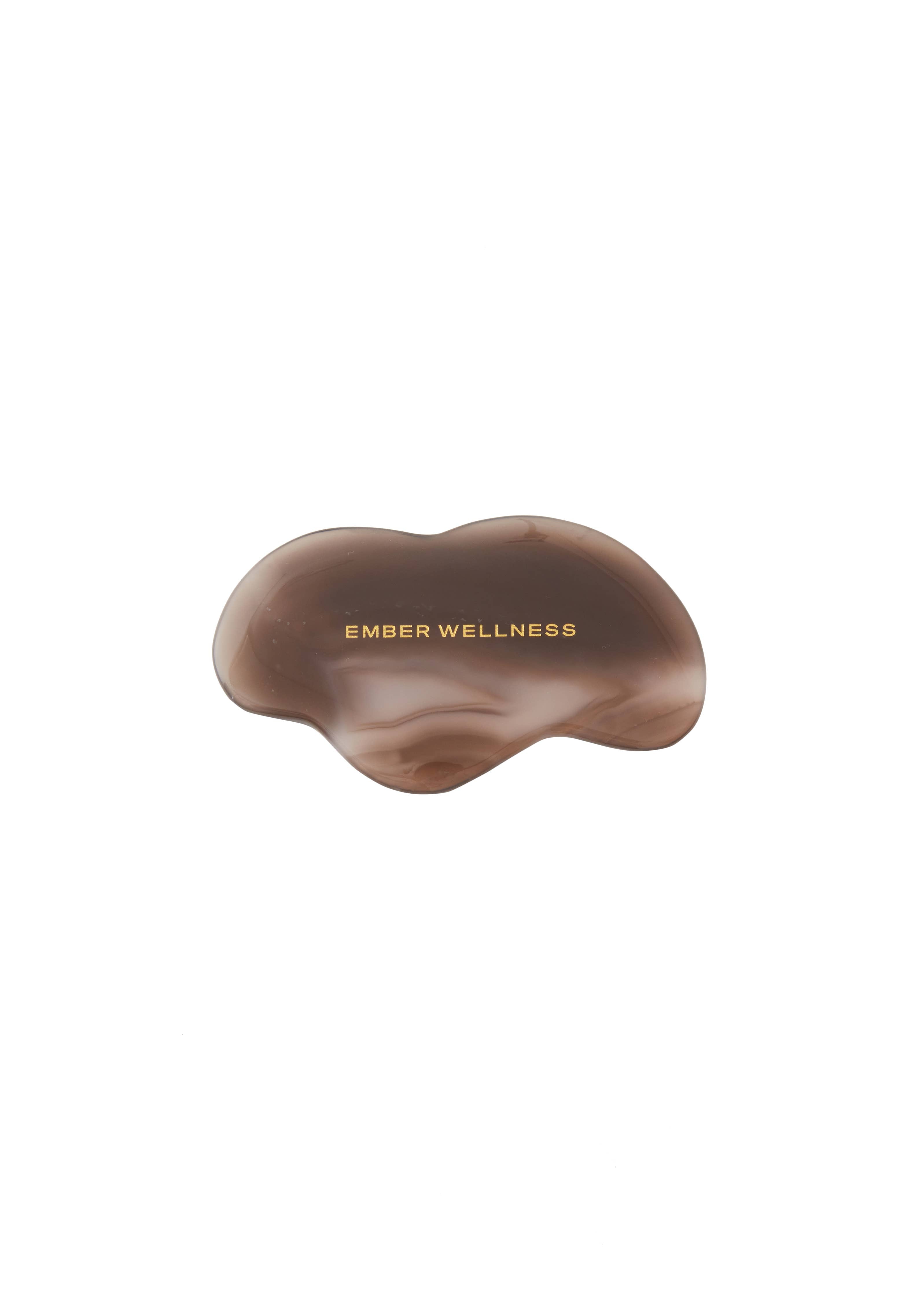 Agate Brown gua sha tool with 'Ember Wellness'