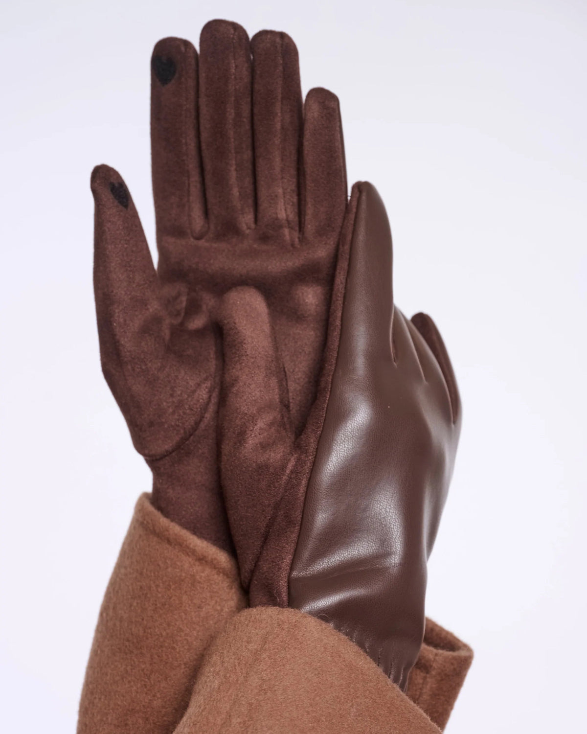 brown leather gloves