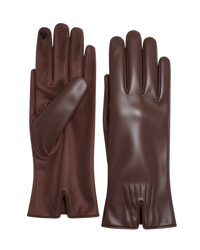 brown leather gloves