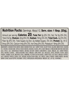 Nutrition label for a product with detailed ingredient list on a white background