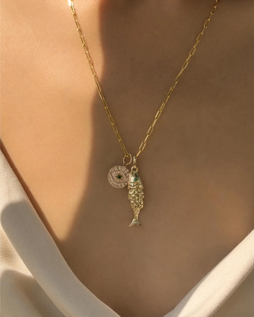 paper clip gold necklace