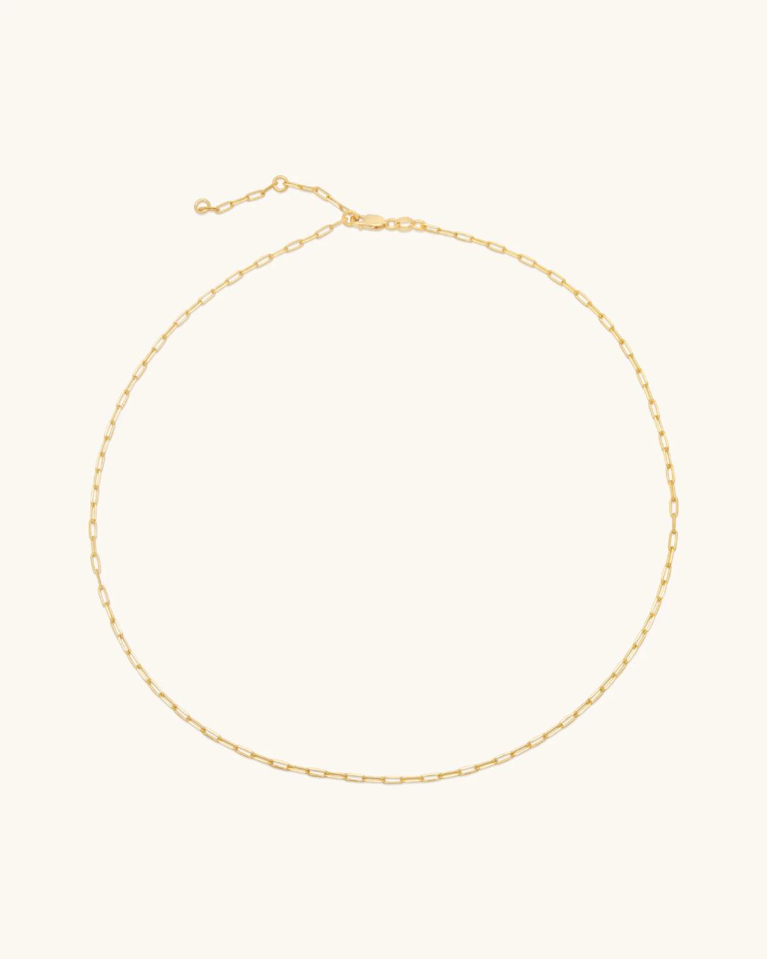 paper clip gold necklace
