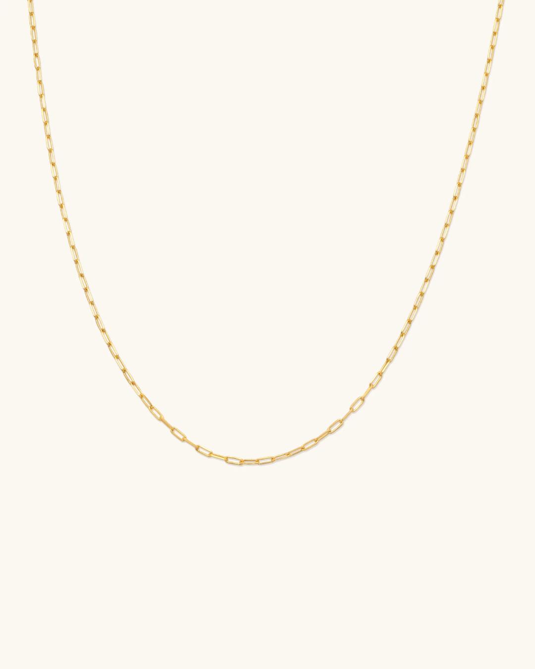 paper clip gold necklace