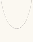 paper clip necklace in silver