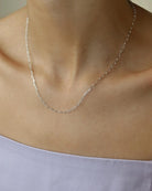 paper clip necklace in silver