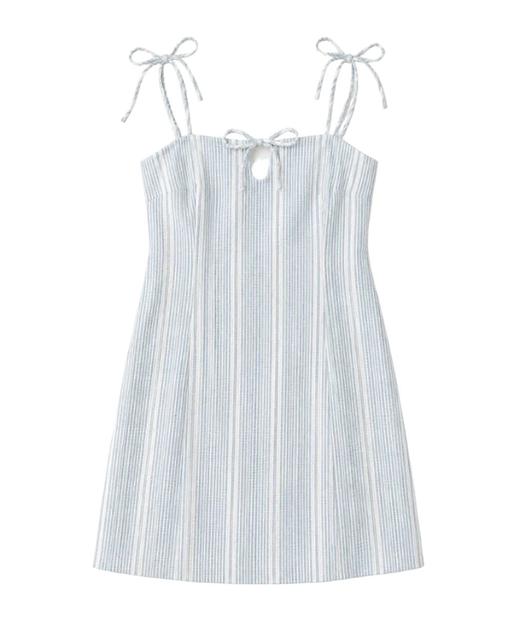 mini dress in white and blue stripes