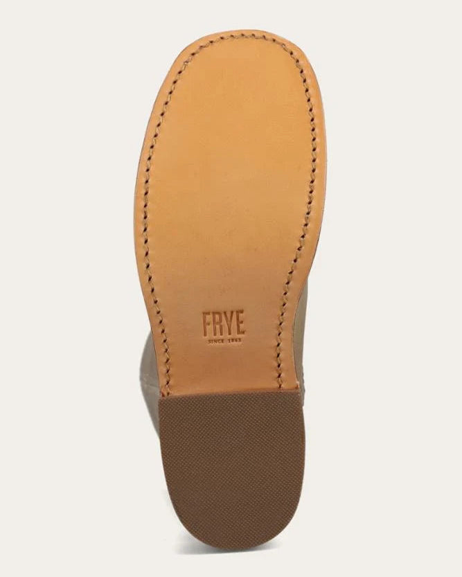 tall leather boot in a brown grey