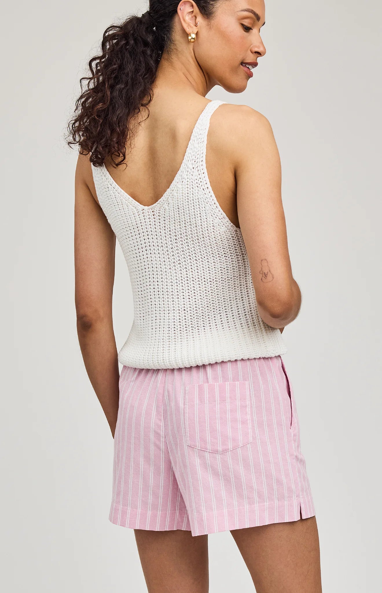 pink stripe short