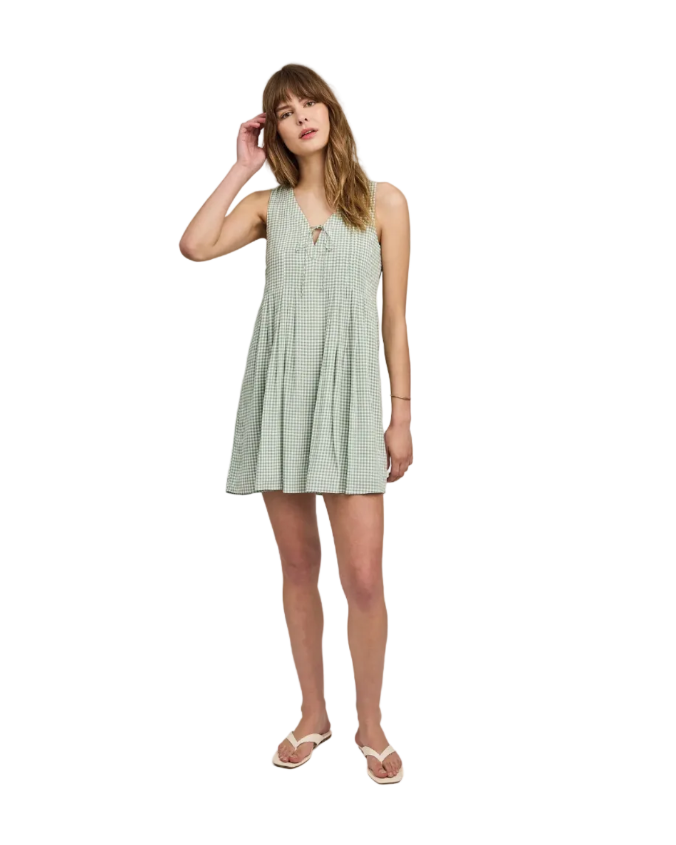 mini dress in green gingham