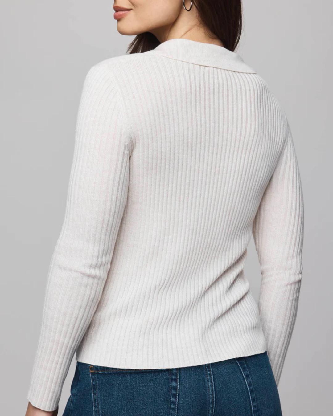 white collar two zip sweater