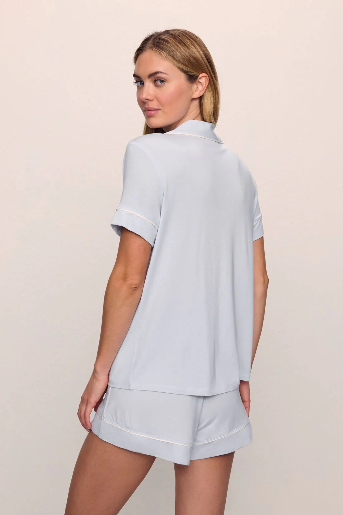 pj short and top set in light blue