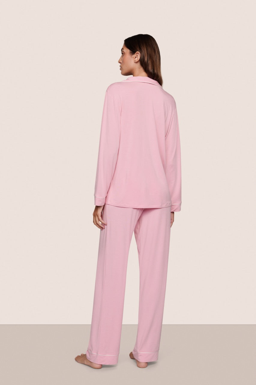 long sleeve and pant pj set in pink