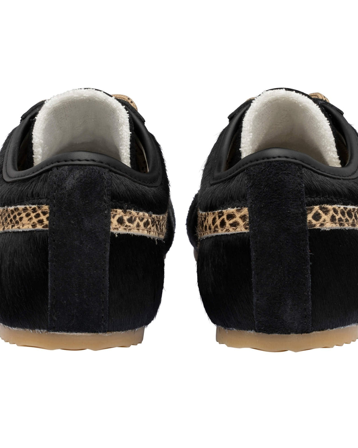 black hair snake skin detail sneaker