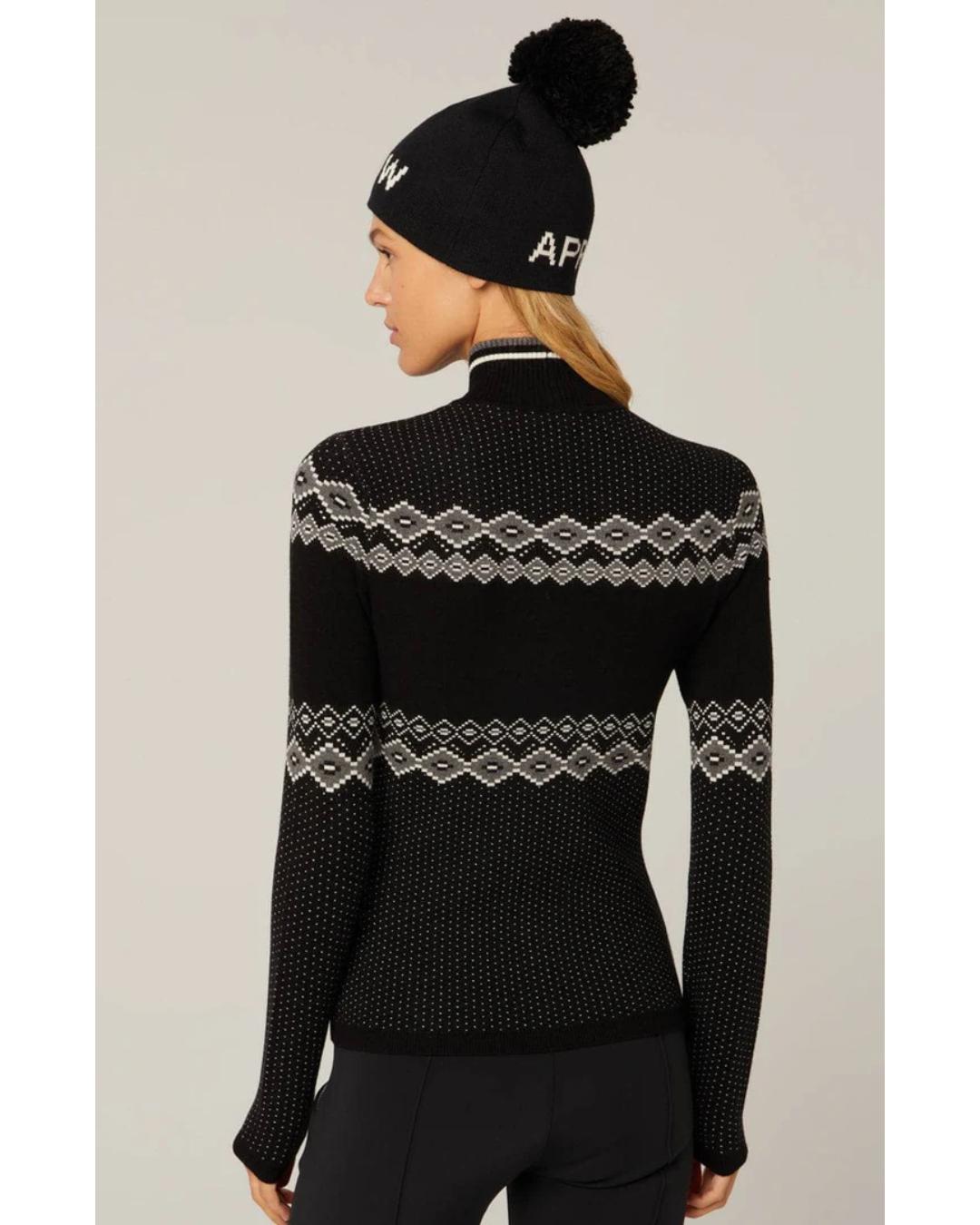 black turtleneck sweater with ski written in white
