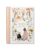 Book cover with illustrations of animals and autumn elements, featuring the text 'Grateful for You'.