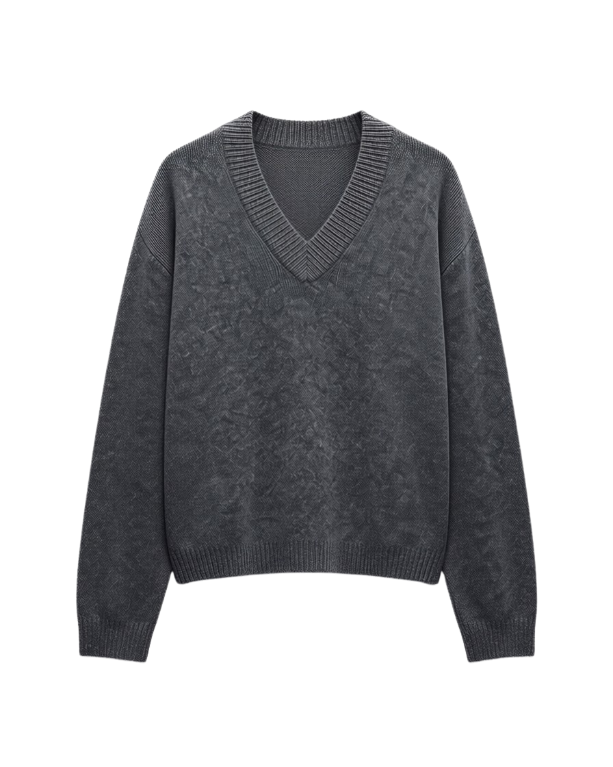 v-neck grey sweater