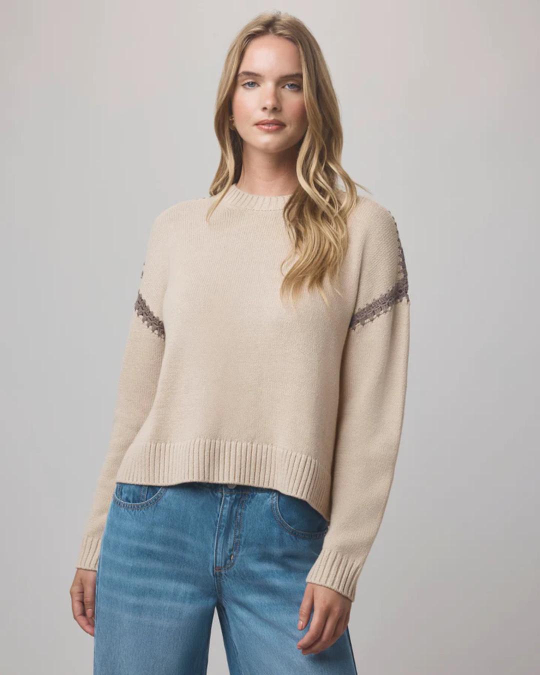 beige knit sweater