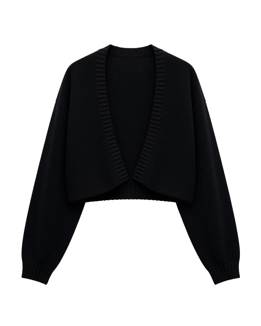 black crop cardigan