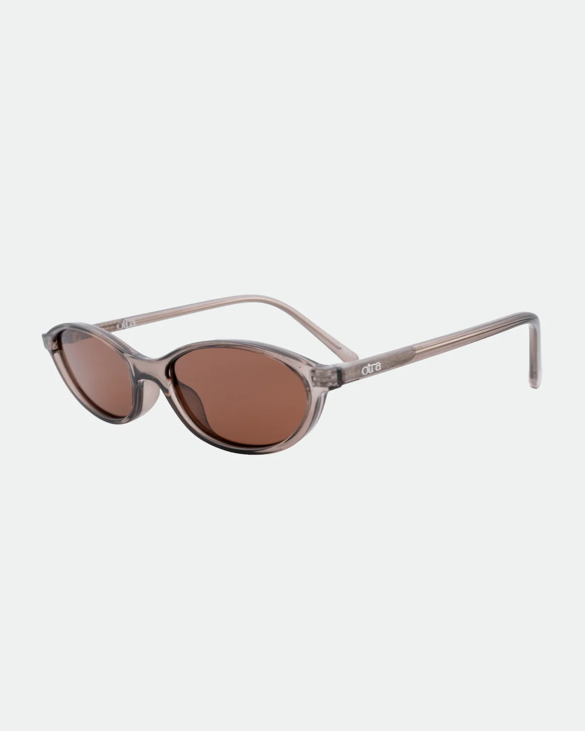 oval transparent brown frame sunglasses