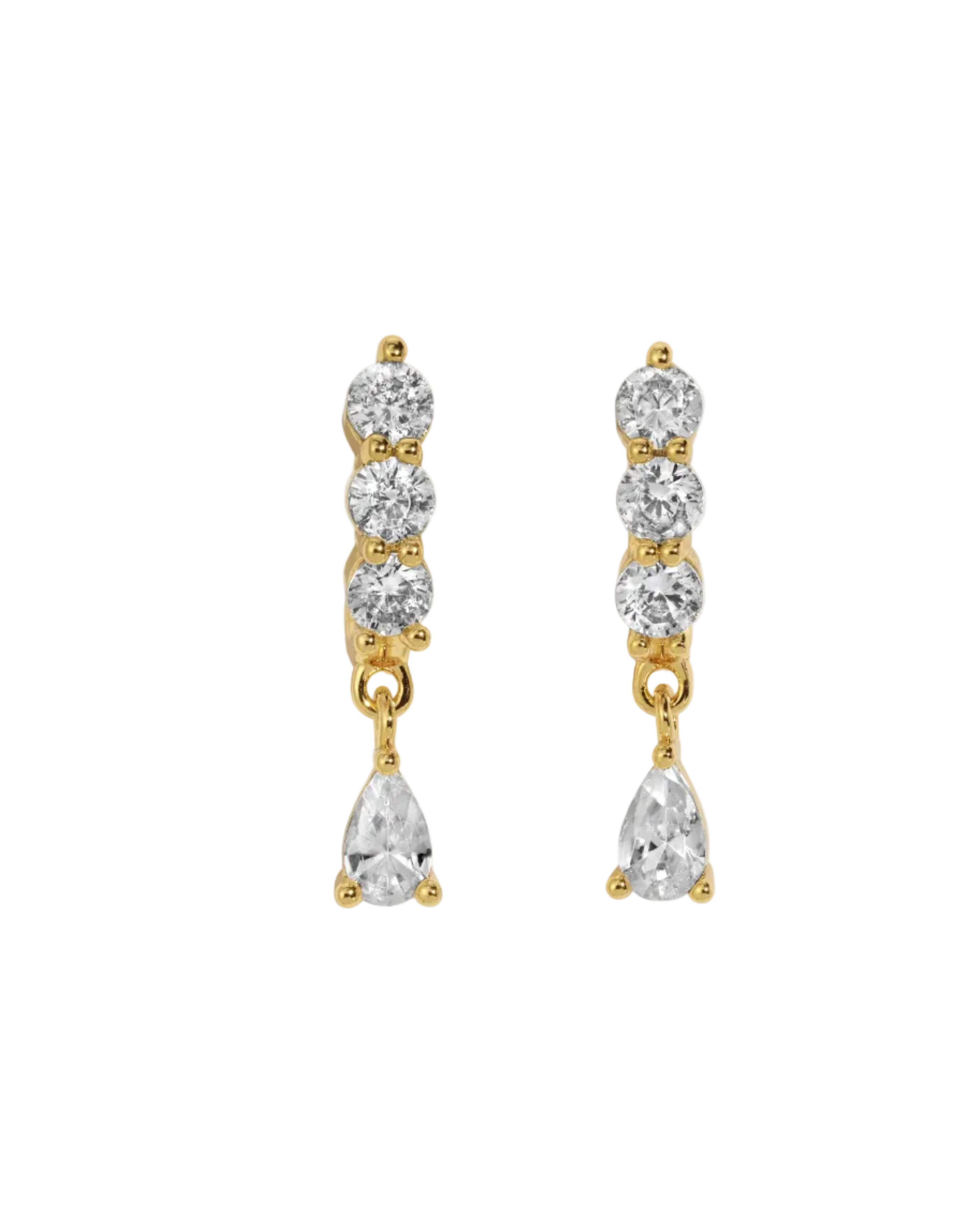 drop diamond earring in gold