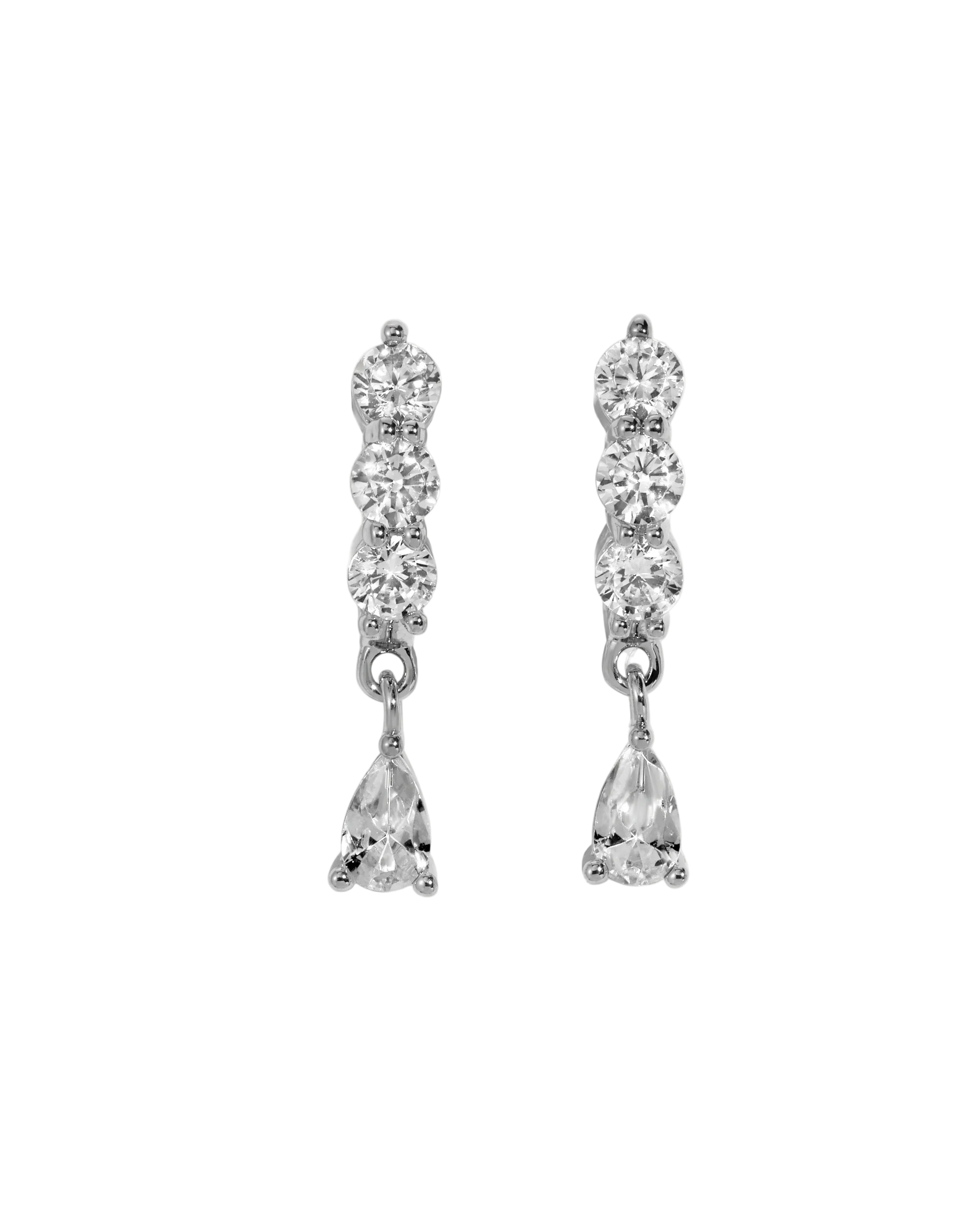 drop silver earrings