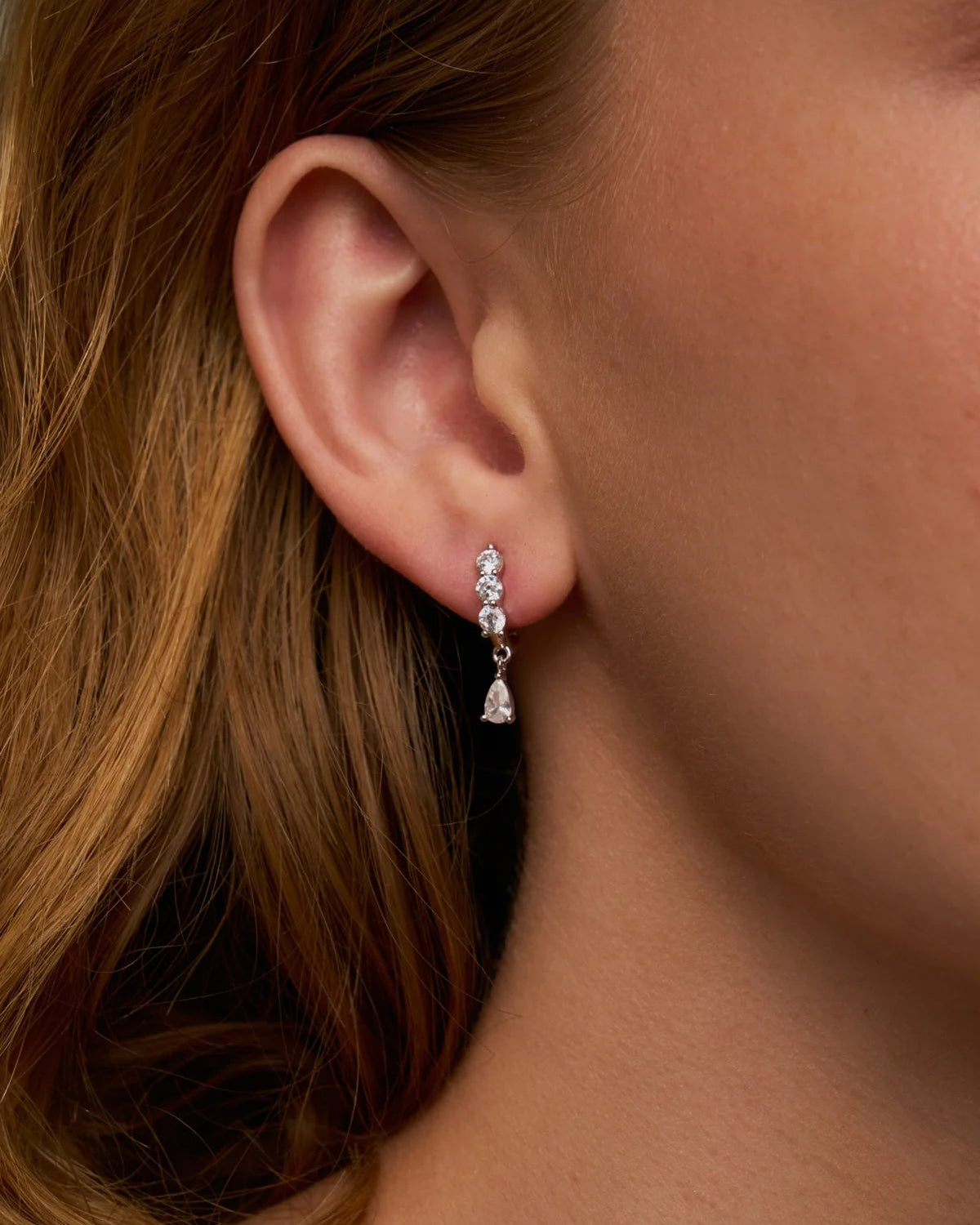 drop silver earrings