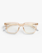 a pair of clear pink eyeglasses for blue light by Barner