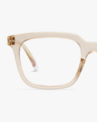 a pair of clear pink eyeglasses for blue light by Barner