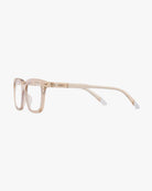 a pair of clear pink eyeglasses for blue light by Barner