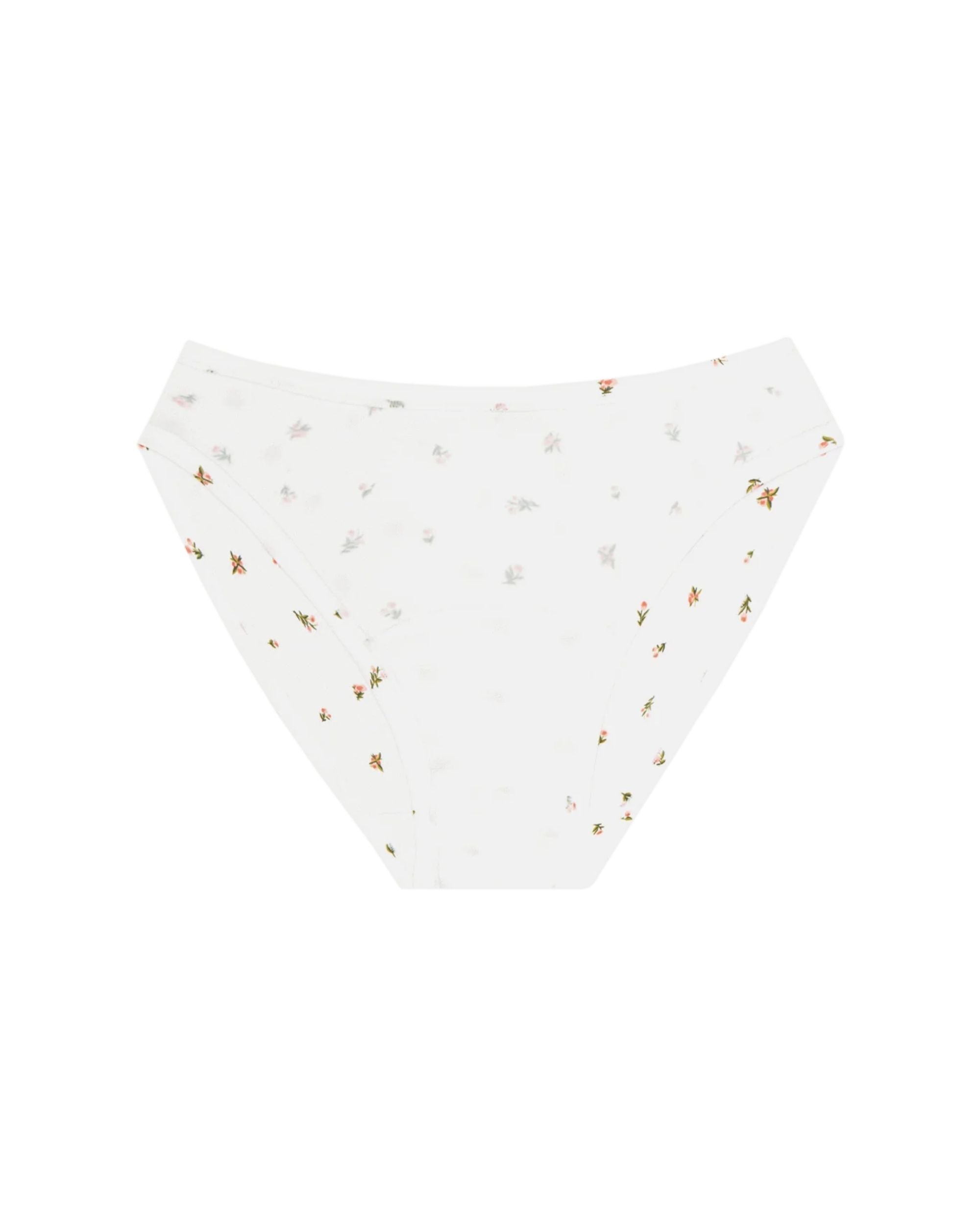white bikini underwear in floral print