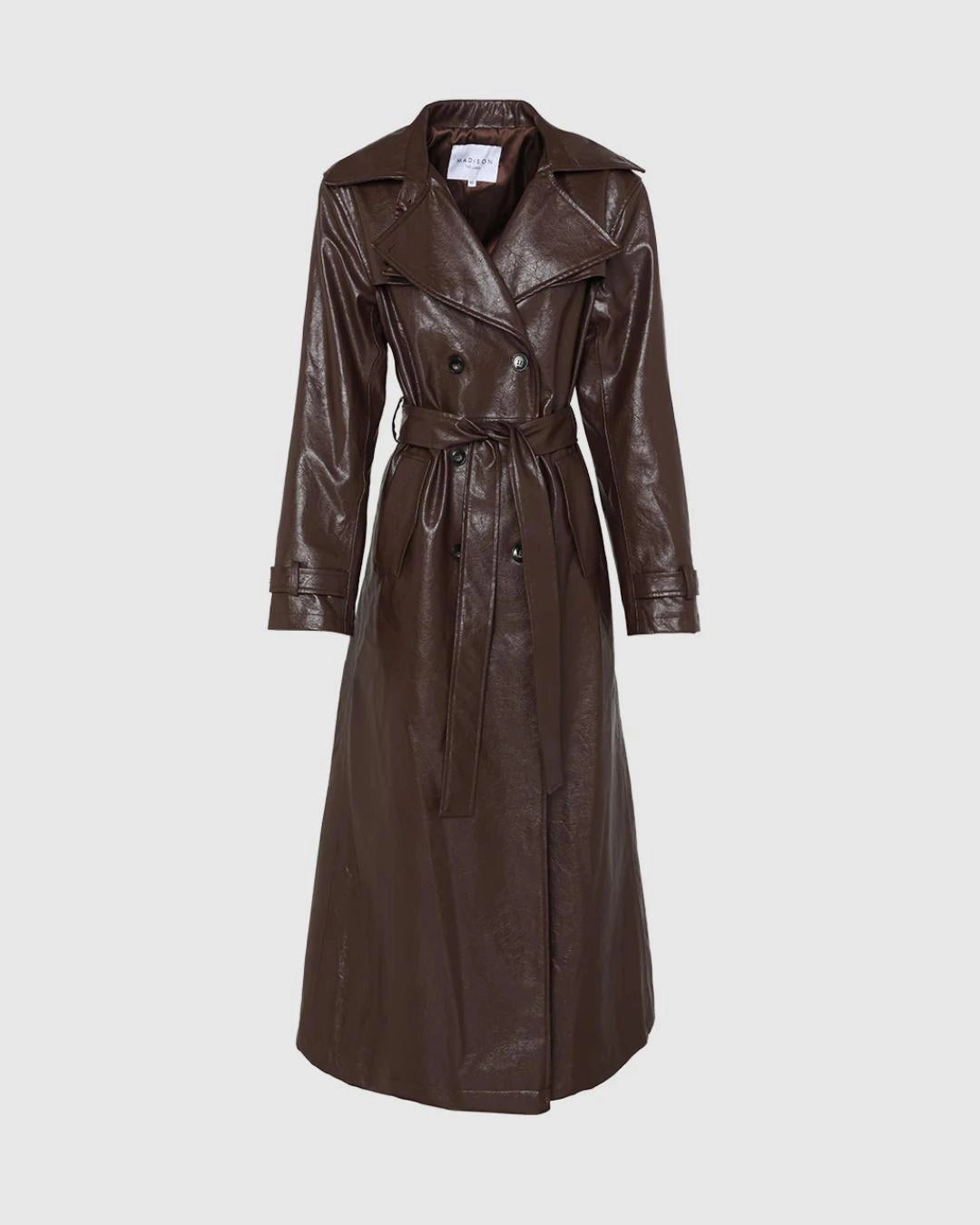 A long brown leather coat
