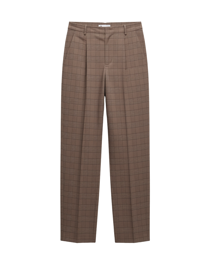 brown plaid dress pant