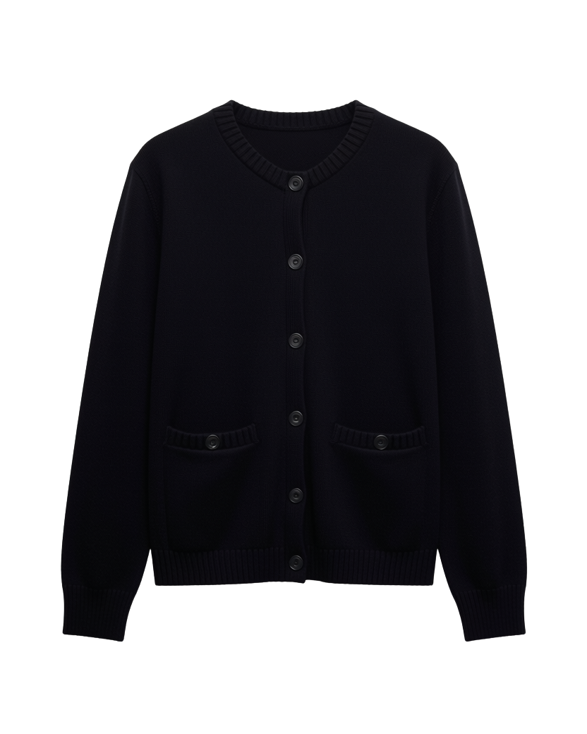 black cardigan with pockets
