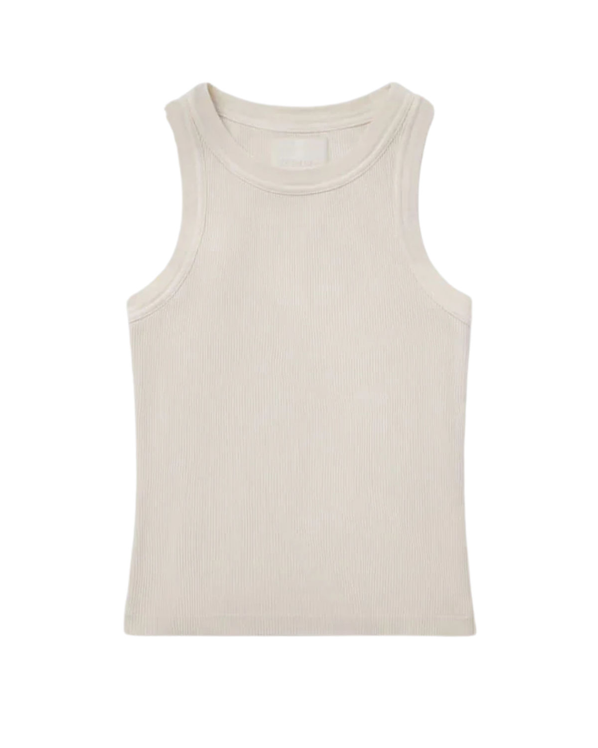 cream rib racer back tank
