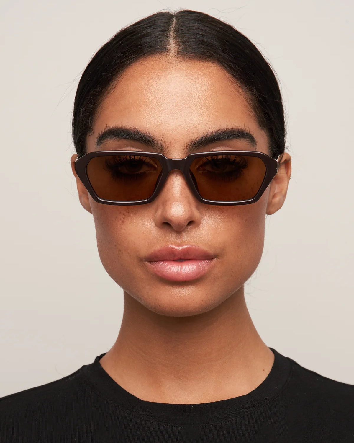 rectangular black sunglasses