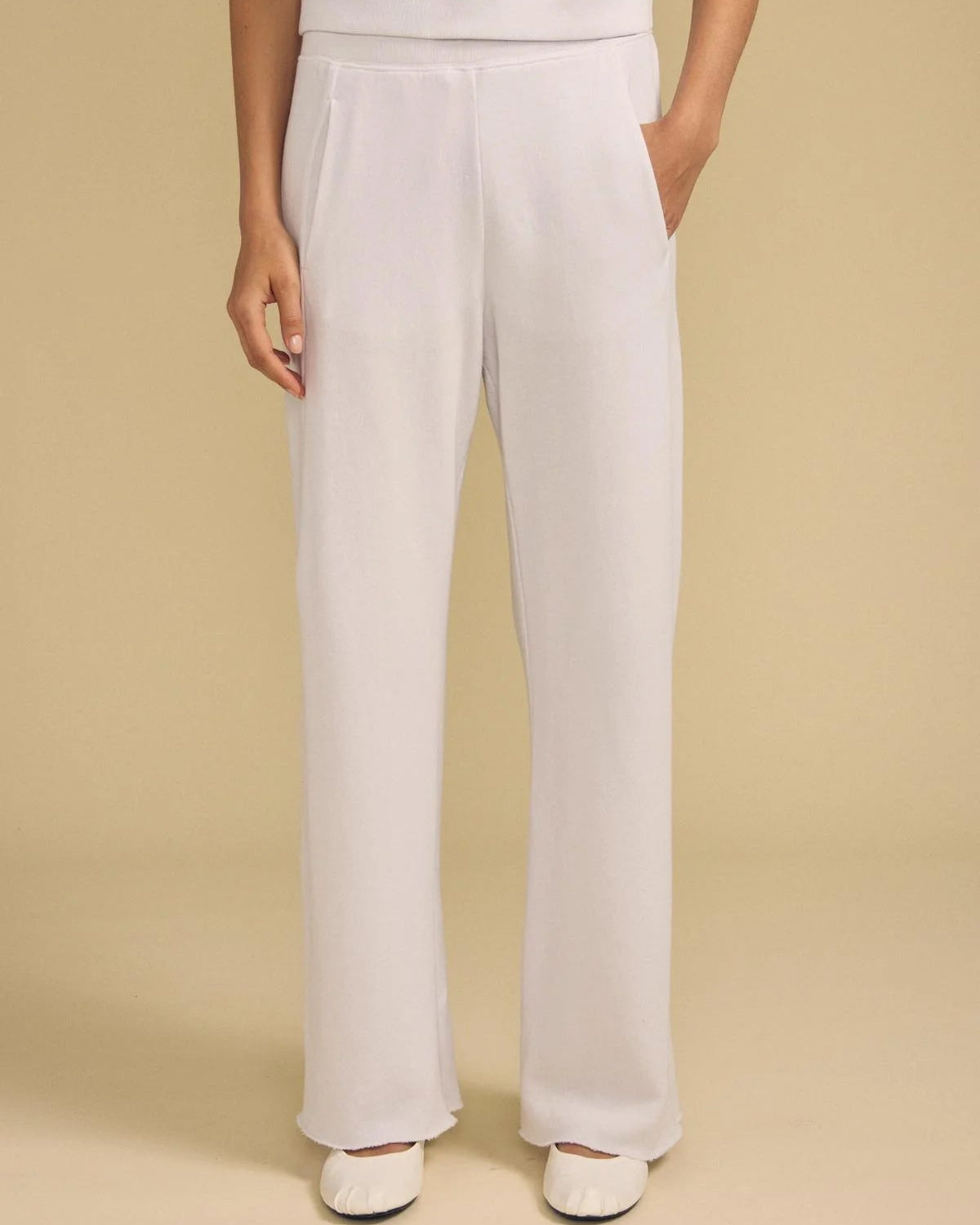 wide leg off white sweatpant