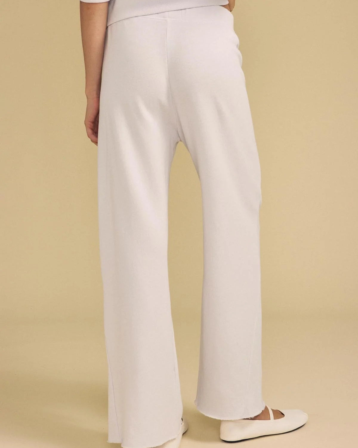 wide leg off white sweatpant